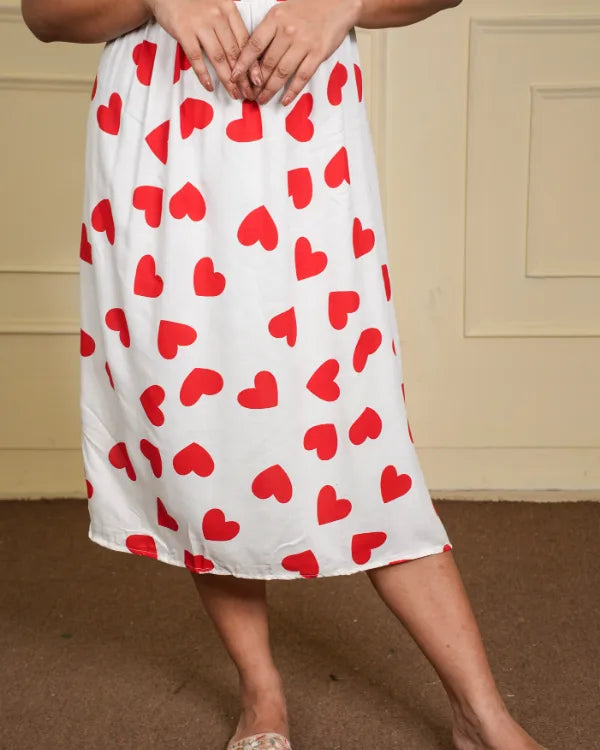 white dress with red hearts Sassy Shortcake Hearts Desire Dress