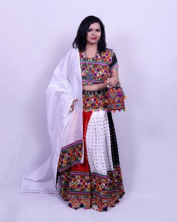 Multicolor Embroidered Navratri Chaniya Choli with Dupatta