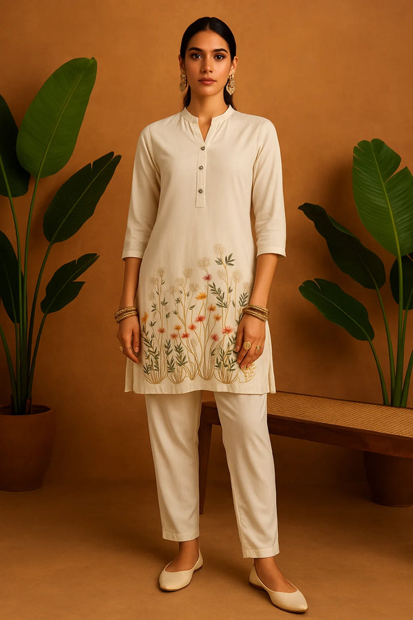 Floral Printed Kurta Set with Trousers
