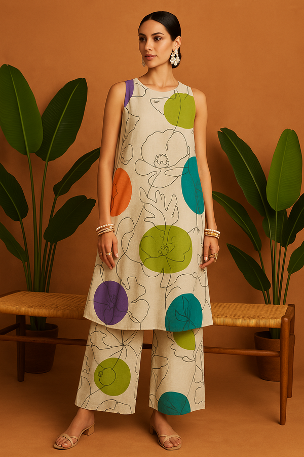 Multicolour Abstract Print Co-ord Set