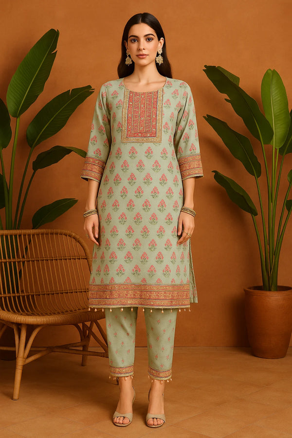 Floral Printed Kurta Set with Dhoti Pants