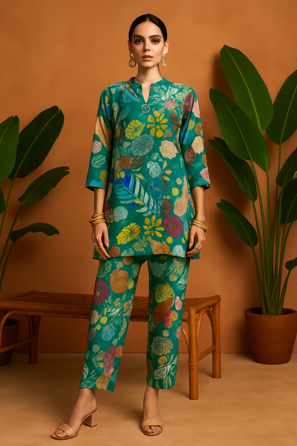 Multicolour Abstract Print Co-ord Set