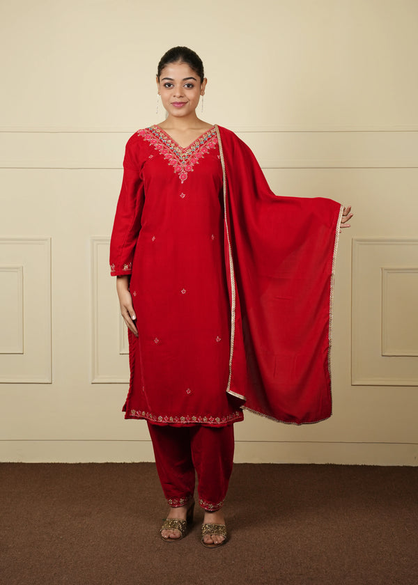 Velvet kurti set