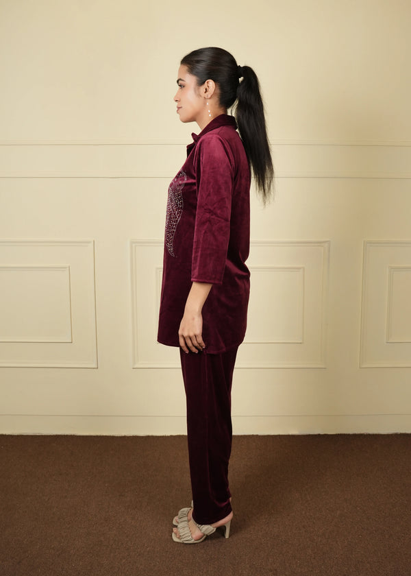 coat longTrouser woolen set