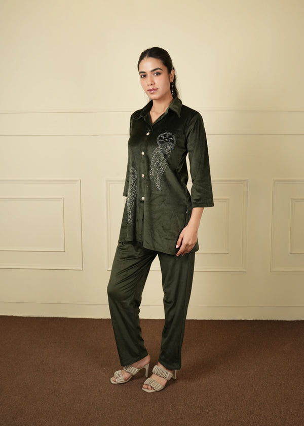 coat longTrouser woolen set